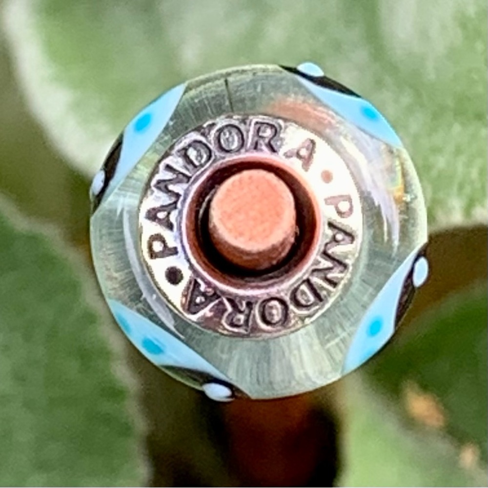 PANDORA Retired Blue Ladybug Murano Glass Authentic Sterling Silver Charm 790654 - Picture 3 of 6